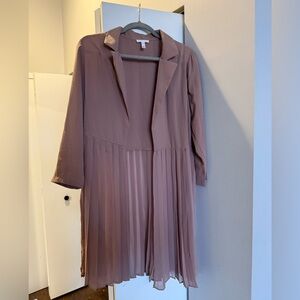 Elegant Mauve Pleated duster